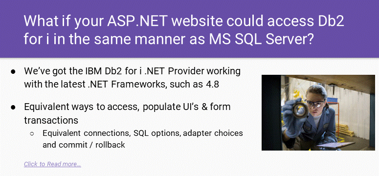 .NET to MS SQL Server and/or DB2 for i using the same techniques